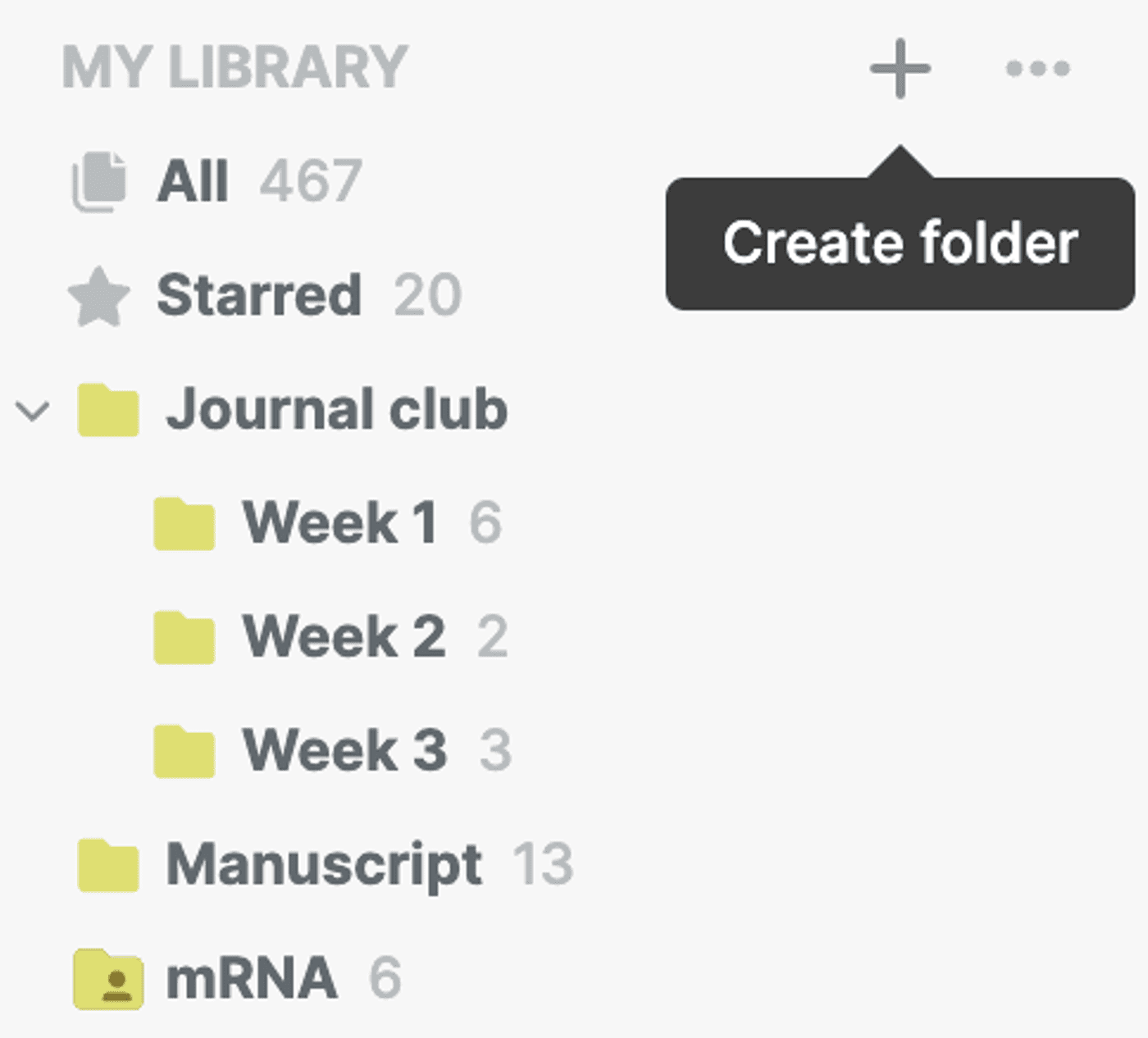 Add folders in the sidebar